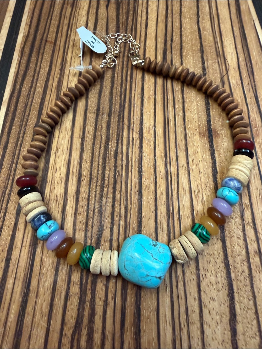 NWT Free People Turquoise Focal Bead Layered Necklace